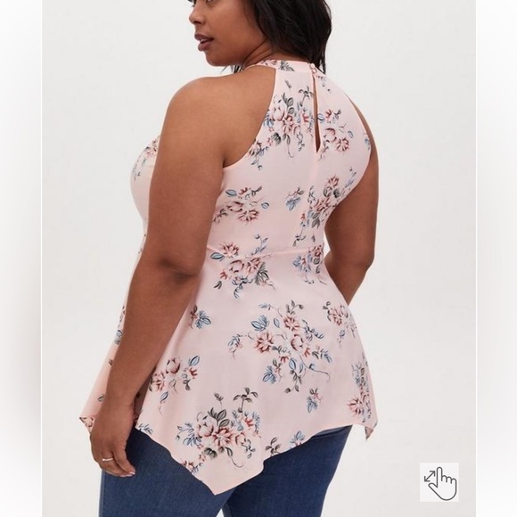Torrid Top Women Size 4 4X 26 Floral Pink Babydoll Chablis Goddess Tank  B9 - Picture 3 of 11